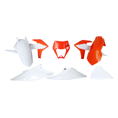 KTM 150 EXC TPI 2022-2023 Rtech Orange White Plastics Kit Incl Headlight Surround