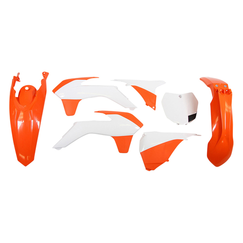 KTM 350 XC-F 2013 - 2014 Rtech Orange White Plastics Kit