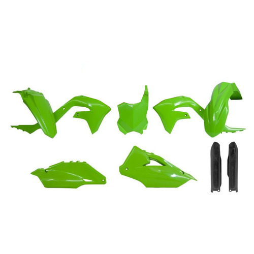 Kawasaki KX450F 2019-2023 Rtech Green Fork Protectors Plastics Kit