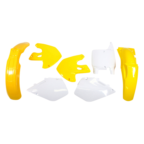 Suzuki RM125 1999-2001 Rtech Yellow White OEM Plastics Kit