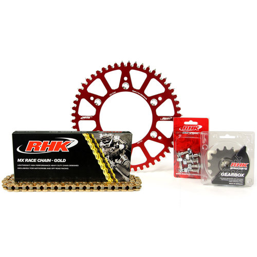 Honda CR250R 1988-2007 13T/48T RHK MX Chain & Red Alloy Sprocket Kit 