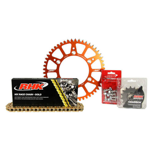 Gas-Gas EC250 2021-2024 RHK 13/48 Gold MX Chain & Orange Alloy Sprocket Kit