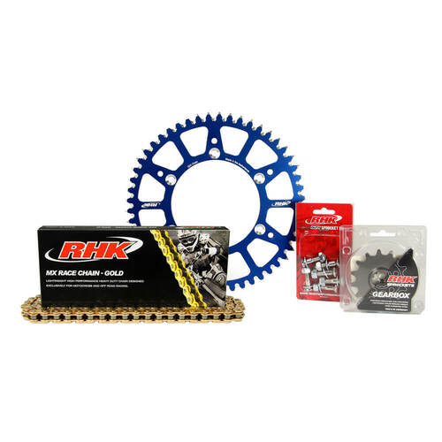 Husqvarna TE150i 2021-2022 RHK 13/48 Gold MX Chain & Blue Alloy Sprocket Kit