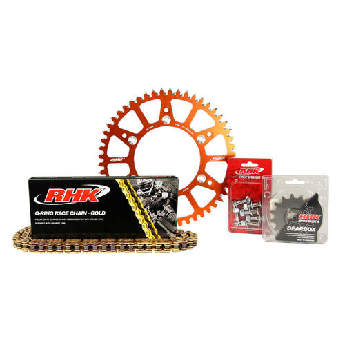 KTM 250 XC TPI 2021-2022 RHK 13/48 Gold O-Ring Chain & Orange Alloy Sprocket Kit