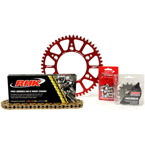 Honda CR250R 1988-2007 13T/48T RHK X-Ring Chain & Red Alloy Sprocket Kit 