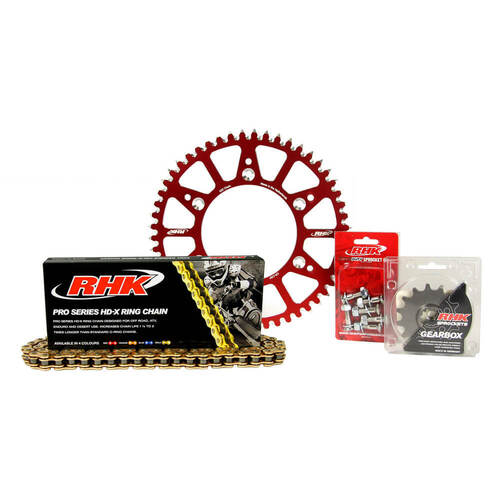 Honda CRF250R 2022-2023 RHK 13/48 Gold HD-X Chain & Red Alloy Sprocket Kit