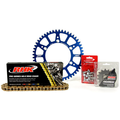 Husaberg FE570 2009-2014 13T/48T RHK X-Ring Chain & Blue Alloy Sprocket Kit 