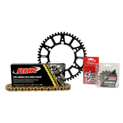 Kawasaki KX250X 2021-2024 RHK 13/48 Gold HD-X Chain & Black Alloy Sprocket Kit