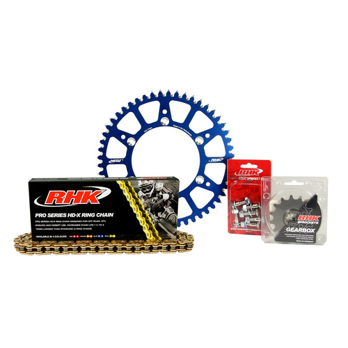 Husqvarna TE150i 2021-2022 RHK 13/48 Gold HD-X Chain & Blue Alloy Sprocket Kit