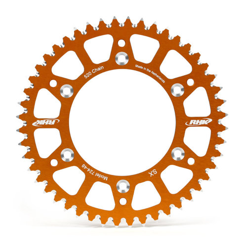 KTM 250 EXC-F 2007-2020 48T RHK Alloy Rear Sprocket Orange 