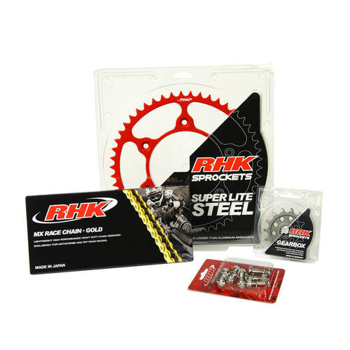 Honda CRF250R 2022-2024 RHK 13/47 Gold MX Chain & Red Super Lite Steel Sprocket Kit