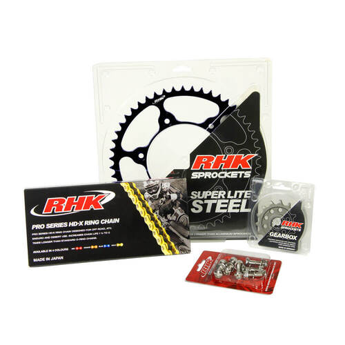 Kawasaki KLX450R 2021-2023 RHK 13/46 Gold HD-X Chain & Black Super Lite Steel Sprocket Kit