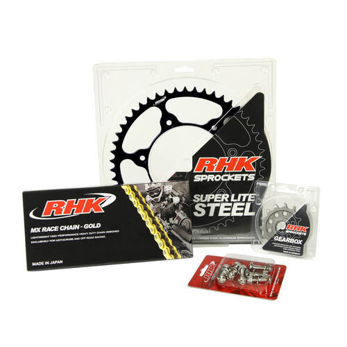 Kawasaki KLX450R 2021-2023 RHK 13/46 Gold MX Chain & Black Super Lite Steel Sprocket Kit