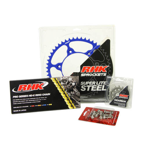 Yamaha YZ125 2021-2024 RHK 13/45 Gold HD-X Chain & Blue Super Lite Steel Sprocket Kit