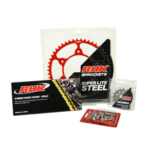 Honda CRF250R 2022-2024 RHK 13/47 Gold O-Ring Chain & Red Super Lite Steel Sprocket Kit