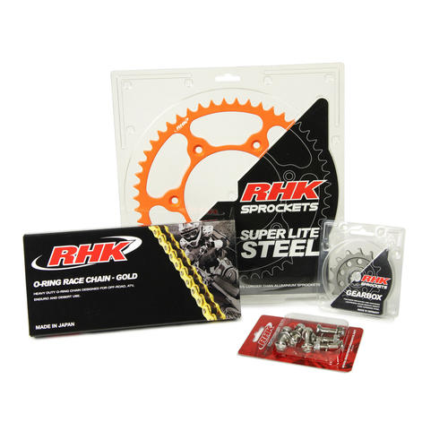 KTM 525 EXC-F 2003-2008 13T/48T RHK O-Ring Chain & Orange Steel Sprocket Kit 