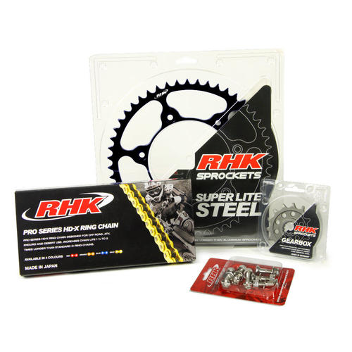 Husaberg TE300 2010-2014 13T/49T RHK X-Ring Chain & Black Steel Sprocket Kit 