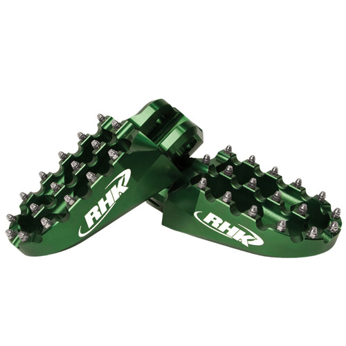 Kawasaki KX250F 2005-2018 RHK Green Pursuit Footpegs Aluminium