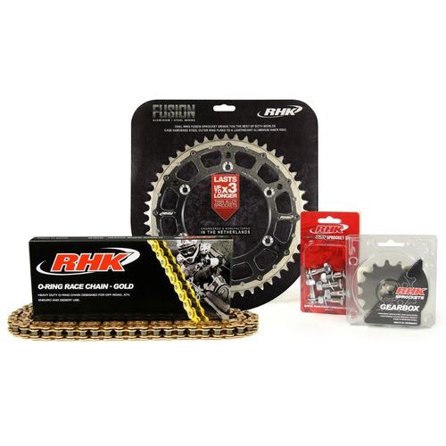 Kawasaki KX250F 2006-2020 13T/49T RHK O-Ring Chain & Black Fusion Sprocket Kit 