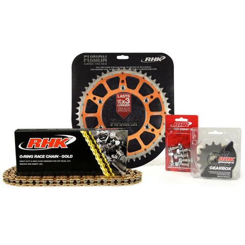 KTM 525 EXC-F 2003-2008 13T/48T RHK O-Ring Chain & Orange Fusion Sprocket Kit 