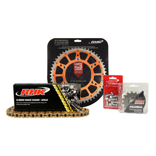 KTM 250 XC TPI 2021-2022 RHK 13/48 Gold O-Ring Chain & Orange Fusion Sprocket Kit