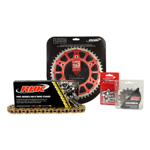 Honda CRF250RX 2022-2023 RHK 13/48 Gold HD-X Chain & Red Fusion Sprocket Kit