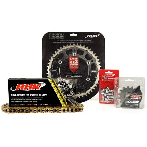 Kawasaki KX250F 2006-2020 13T/52T RHK X-Ring Chain & Black Fusion Sprocket Kit 