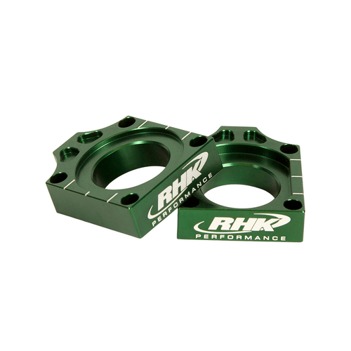 Kawasaki KX125 2003-2008 RHK Green Rear Chain Adjuster Axle Blocks