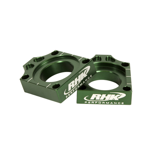 Kawasaki KX250F 2017-2018 RHK Green Rear Chain Adjuster Axle Blocks