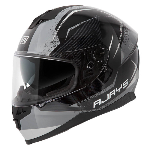 Rjays Dominator II Strike Motorcycle Road Helmet Black Grey [Size: M]