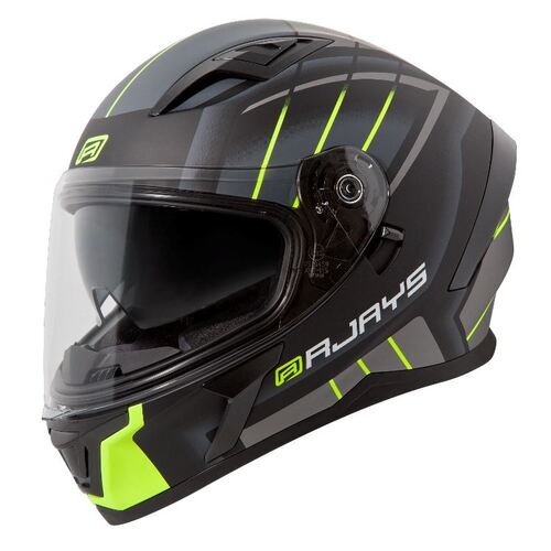 Rjays Apex III Switch Motorcycle Road Helmet Matt Black Yellow Grey S