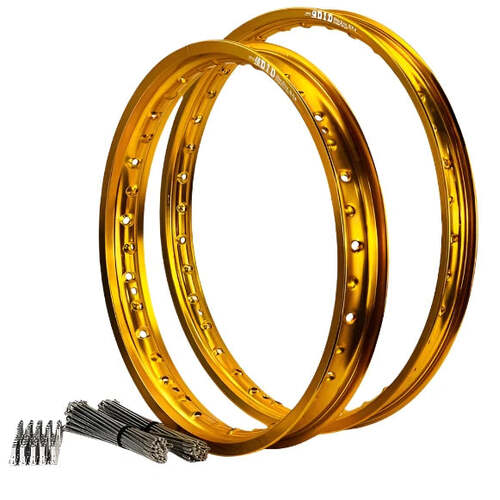 Gas-Gas MC 125 2021 - 2025 21/19 OEM Front/Rear Gold DID MX Rim & Bulldog Spoke Set