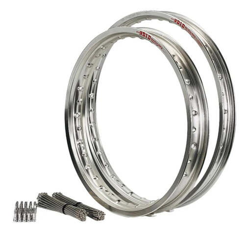 Husaberg FE450S 2004 - 2007 21/18 OEM Front/Rear Silver DID MX Rim & Bulldog Spoke Set