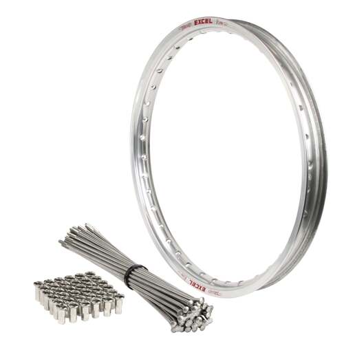 Honda CRF150RB Big Wheel 2007 - 2025 17x1.4 OEM MX Front Silver Excel Rim & SS Bulldog Spoke Set