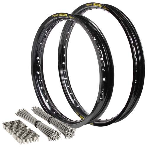 Husqvarna FC350 2014 - 2025 21/18 OEM MX Front/Rear Black Excel Rim & SS Bulldog Spoke Set