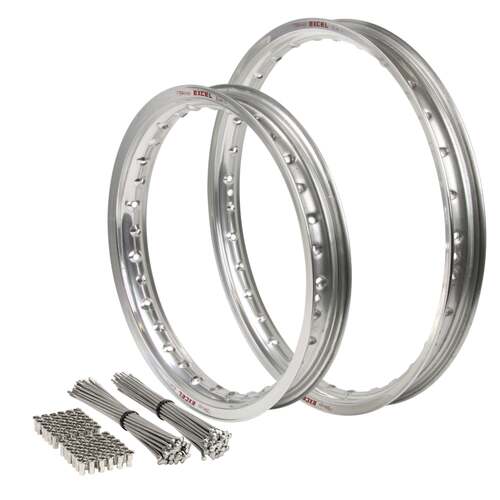 Honda CRF150RB Big Wheel 2007 - 2025 17/14 OEM MX Front/Rear Silver Excel Rim & SS Bulldog Spoke Set