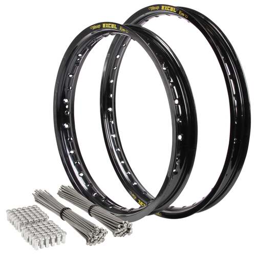 Gas-Gas EC 250 2021 - 2025 21/19 OEM MX Front/Rear Black Excel Rim & SS Axiom Spoke Set