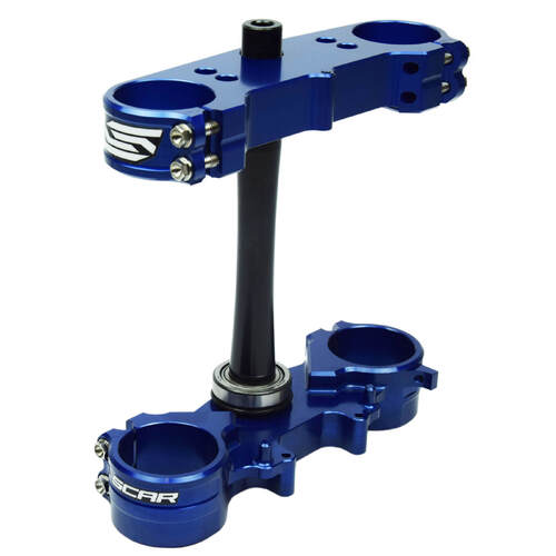 Scar Racing Motorcycle 23mm Offset Blue Triple Clamps Fits Kawasaki