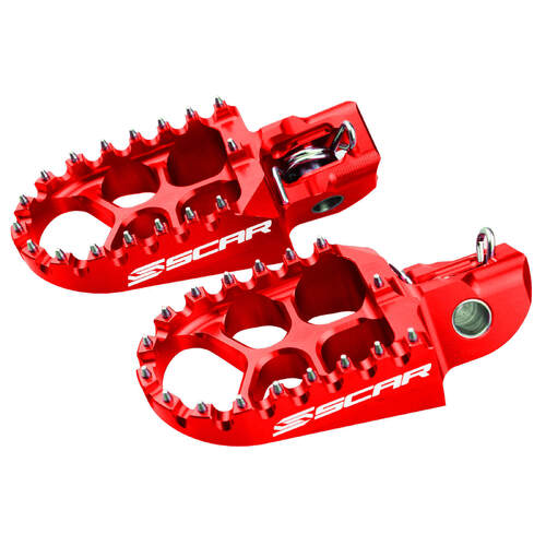 Scar Racing Evo Red 57mm Wide Footpegs Fits Suzuki