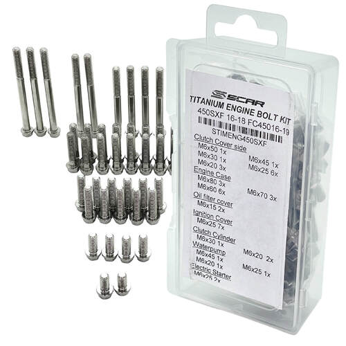 Scar Titanium Motorcycle Engine Bolt Kit Fits KTM Husqvarna