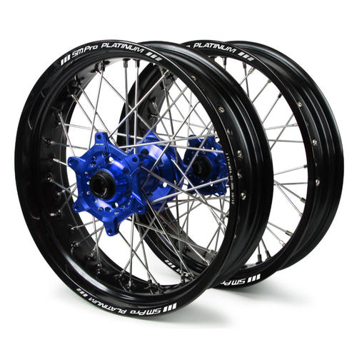 KTM 250 EXC-F 2003-2024 SM ProSupermotard Wheel Set 17x3.50 17x4.25 Black Rim / Blue Hub 