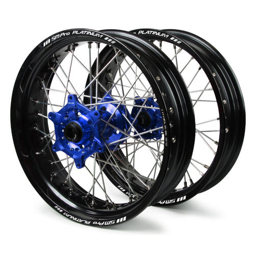 KTM 530 EXC 2009 - 2011 SM ProSupermotard Wheel Set 17x3.50 17x4.25 Black Rim / Blue Hub 