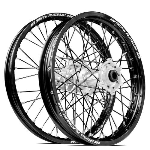 Honda CRF450R 2019-2023 SM Pro MX SNR Wheel Set 21/18 Black Rims Silver Hubs SS Black Spokes