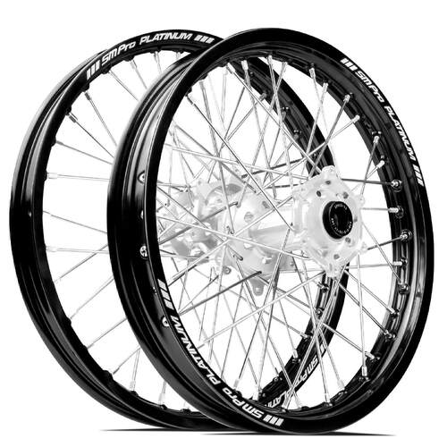 Honda CRF250R 2014-2023 SM Pro MX SNR Wheel Set 21/18 Black Rims Silver Hubs SS Silver Spokes