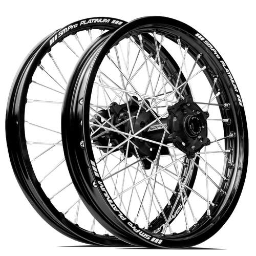 Honda CRF450R 2019-2023 SM Pro MX SNR Wheel Set 21/19 Black Rims Black Hubs SS Silver Spokes