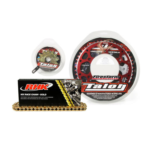 Honda CR80R 1986-2002 13T/50T Talon Gold MX Chain And Red Sprocket Kit 