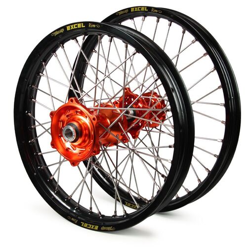 KTM 250 EXC 2016-2023 21/18Wheel Set Black Excel Rims Orange Talon Hubs