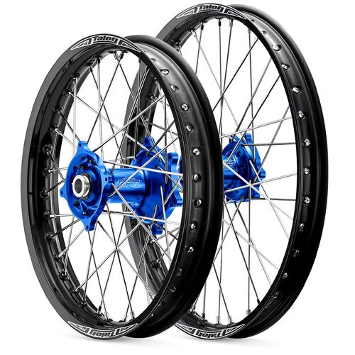 Husqvarna TC125 2015 - 2022 21/19 Talon Wheel Set Black Rims Blue Hubs