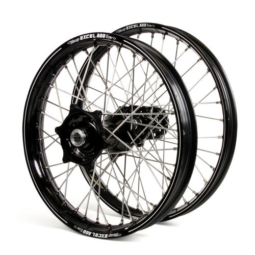 Honda CR125RR 1995-1999 Wheel Set Black Excel A60 SNR MX Rims Black Talon Hubs 21/19x2.15