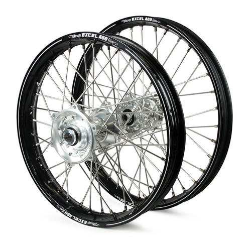 Honda CR125RR 1995-1999 Wheel Set Black Excel A60 SNR MX Rims Silver Talon Hubs 21/19x2.15